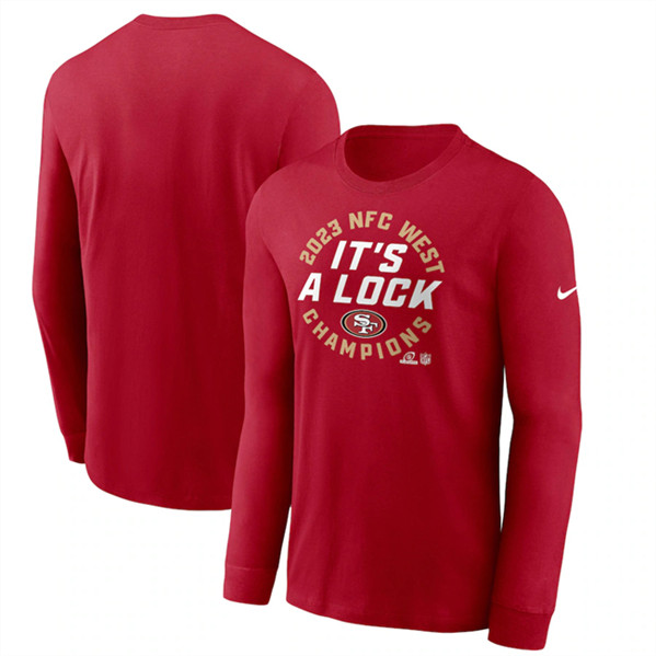 Men's San Francisco 49ers Red 2023 NFC West Champions Long Sleeve T-Shirt